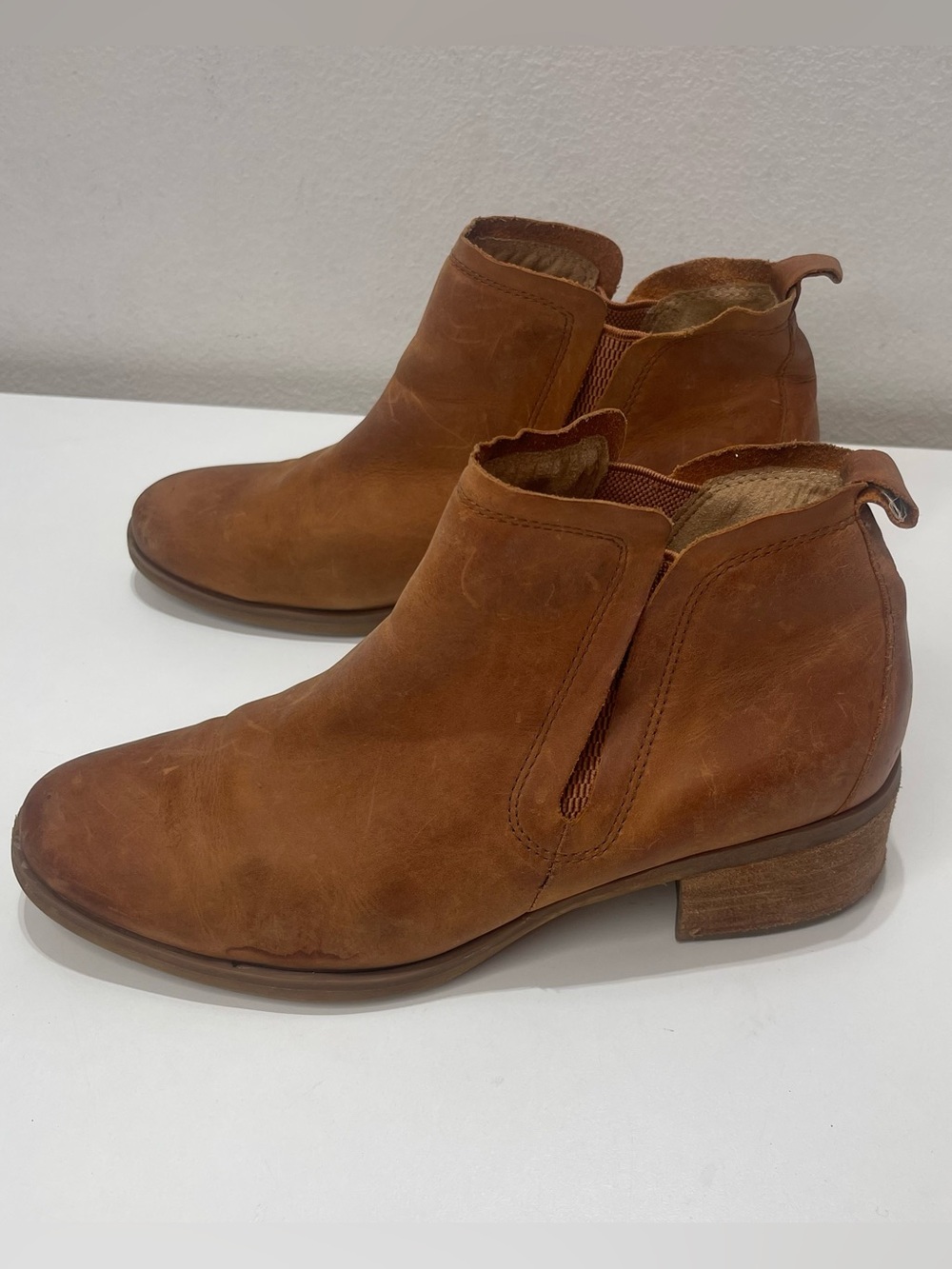 Korks Tasha Ankle Leather Boots Women's 10 M Tan Boho Coastal Cowgirl